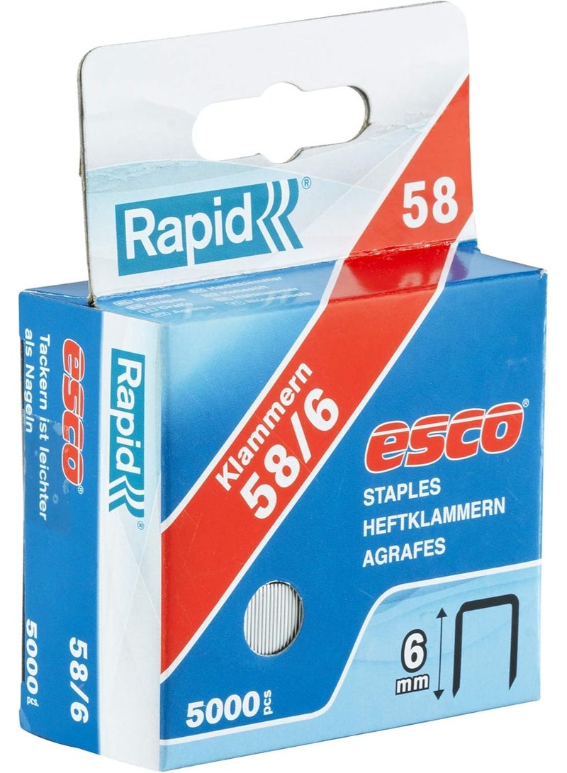 Rapid 58/6mm Fine Wire Staples 5000pcs – Code 468060050 - Image 1