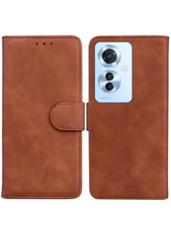 For OPPO Reno11 F Global Skin Feel Pure Color Flip Leather Phone Case(Brown) - pzsku/ZF4AF1569DB88FFD9ED7EZ/45/_/1739623889/882143d6-88d5-452f-ab69-c1d56bb81194