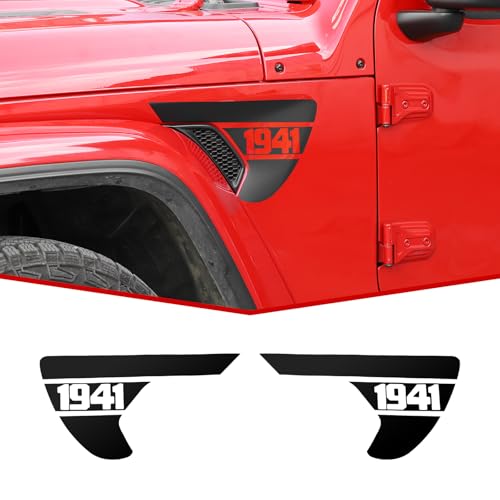 JeCar Side Fender Vent Decals 1941 Vinyl Stickers Compatible with Jeep Wrangler 2018-2025 JL JLU & 2020-2025 Gladiator JT, 1 Pair - Image 1