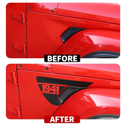 JeCar Side Fender Vent Decals 1941 Vinyl Stickers Compatible with Jeep Wrangler 2018-2025 JL JLU & 2020-2025 Gladiator JT, 1 Pair - Image 2
