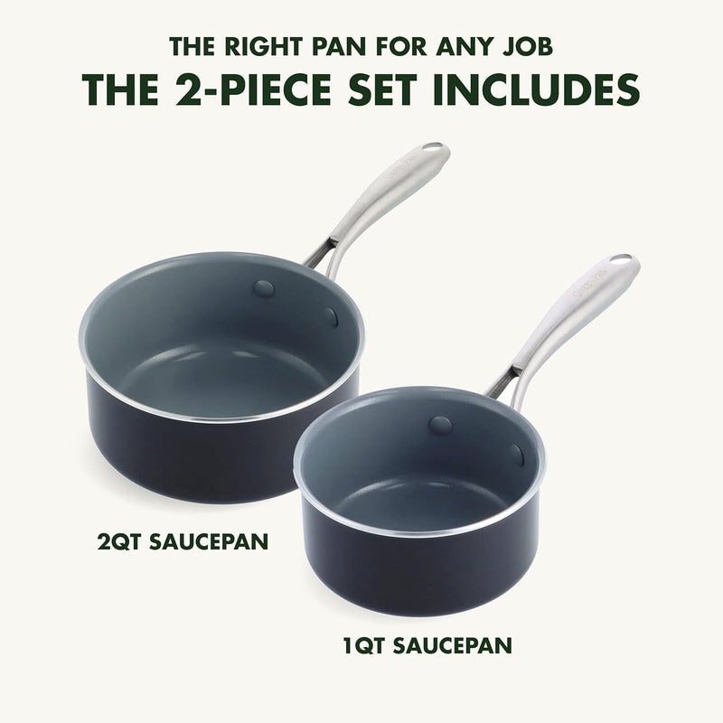 Greenpan Swift Healthy Ceramic Nonstick Saucepan Set, 1QT and 2QT - Image 3