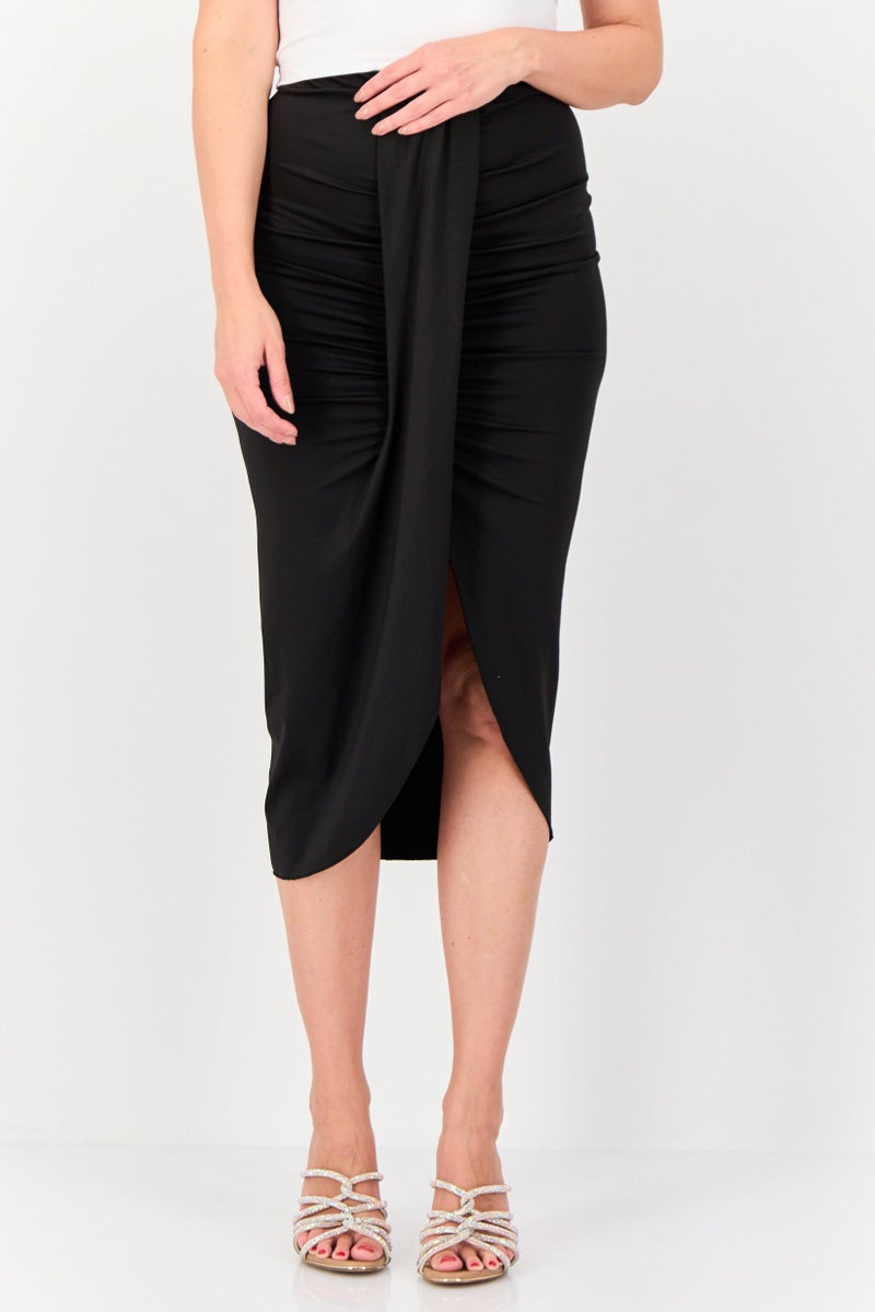 Don't Call Me Jennyfer Women Plain Midi Skirt, Black  - Image 1