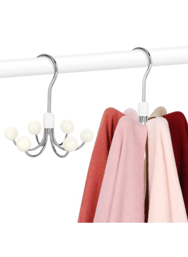 Hoodie Hangers 2-Pack with 6 Wood Balls, 360°Swivel Purse Hanger, Scarf Hanger, Closet Hooks, Handbag Organizer, Bra Hanger, Accessory Organizers for Scarf, Tanktop, Hat, Hoodie CT43W - Image 1