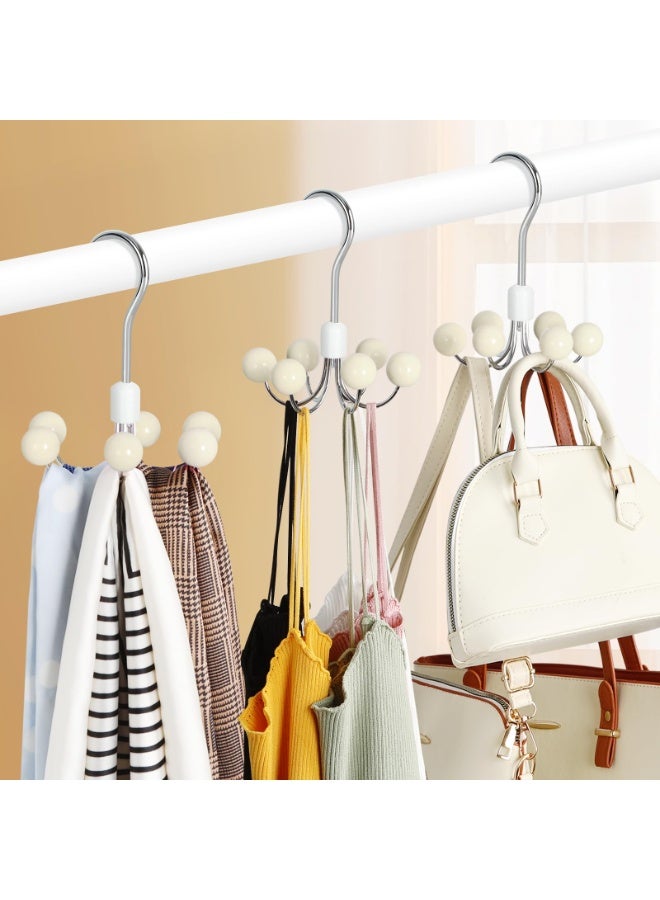 Hoodie Hangers 2-Pack with 6 Wood Balls, 360°Swivel Purse Hanger, Scarf Hanger, Closet Hooks, Handbag Organizer, Bra Hanger, Accessory Organizers for Scarf, Tanktop, Hat, Hoodie CT43W - Image 5