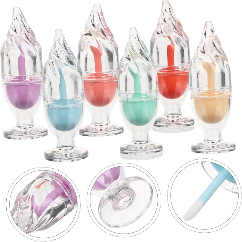 Beaupretty 6pcs Cute Lip Gloss Tubes Lipgloss Tubes Lip Balm Bottles Diy Lipstick Kit Refillable Random Color - Image 3
