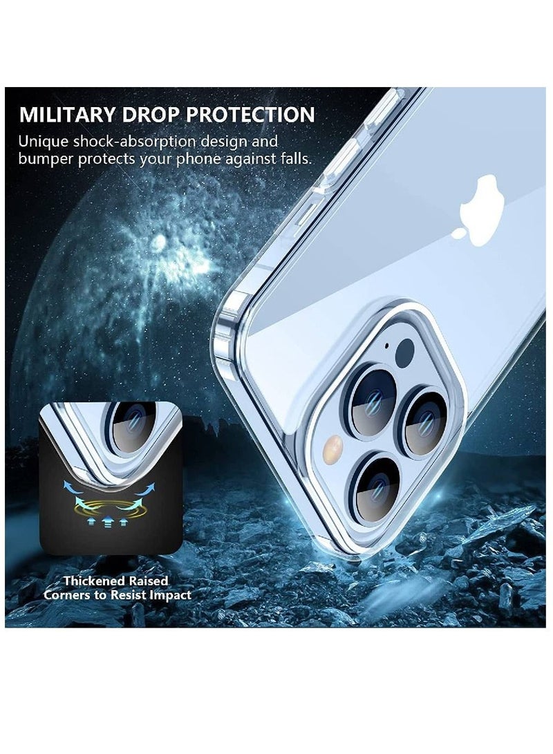 فيسوس الحماية الوقائية لانخفاض السقوط العسكري من الدرجة العسكرية مع غطاء حالة مقاوم للصدمة في iPhone 14 Pro Max Clear - Image 2