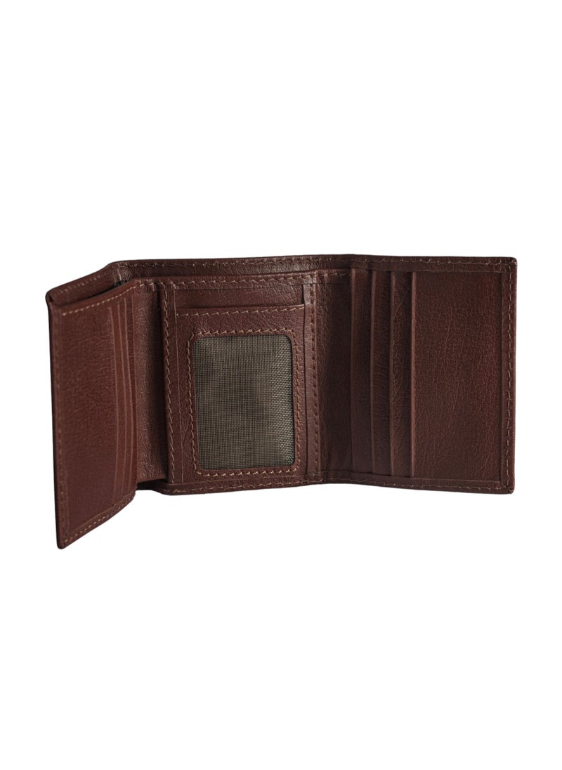 Top Leather (SA 114) Trifold Wallet for Men - Ultra Strong Stitching - Handcrafted eagyptian Leather - Extra Capacity Trifold Wallet - Thin and Sophisticated Tri-Fold Design