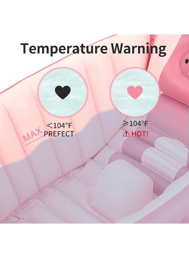 Swimbobo Inflatable Baby Bath Tub Portable Foldable Travel Mini Swimming Pool Helps Infants to Toddler Tub (Pink) - Image 5