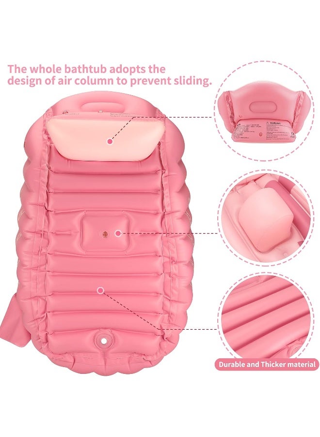 Swimbobo Inflatable Baby Bath Tub Portable Foldable Travel Mini Swimming Pool Helps Infants to Toddler Tub (Pink) - Image 4