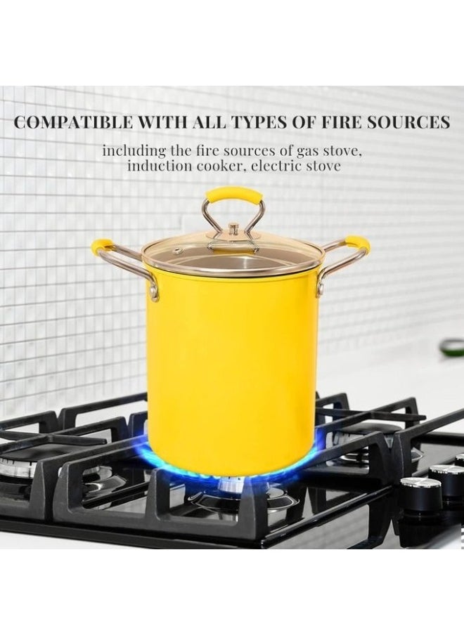 Generic - 3L Deep Fryer Pot, Japanese Stainless Steel Frying Pan with Lid and Oil Filter Rack, Frying Pan for Home Kitchen - Image 1