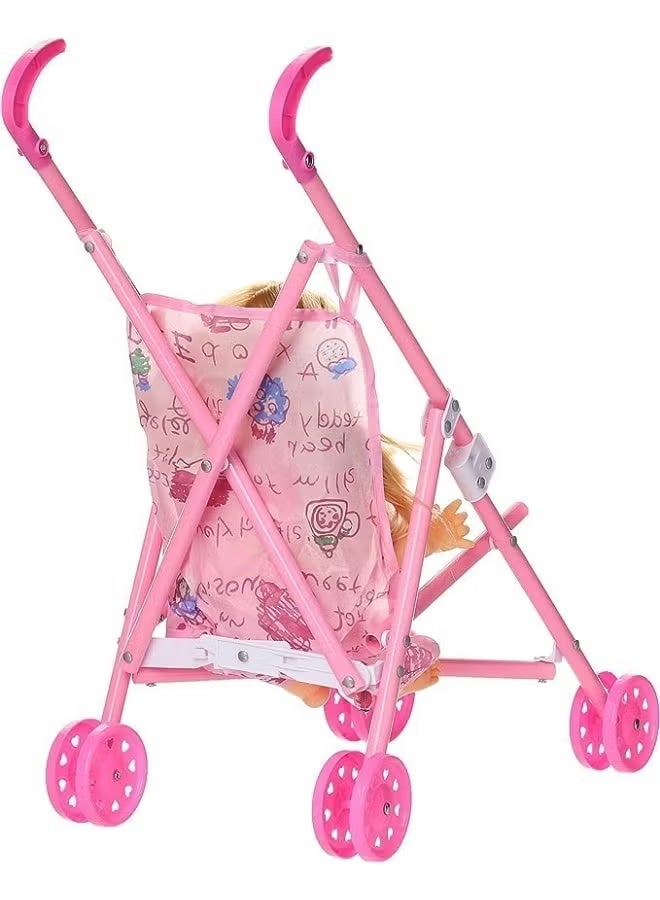 A cute baby doll with a stroller, potty, and diaper – a fun toy that stimulates children's imagination and provides a fun-filled play experience 👶🍼 - Image 2