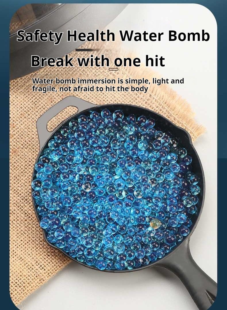 Water bubble bullet (50000 pcs), 7-8mm water drop gel ball bullet made of non-toxic water ball, compatible with splash ball gun and dinosaur launcher, blue - Image 3