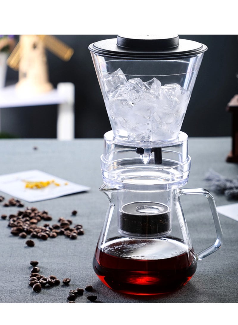 Smooth drip coffee and tea maker and iced coffee with adjustable water flow, stainless steel filter, borosilicate glass jug  - Image 1