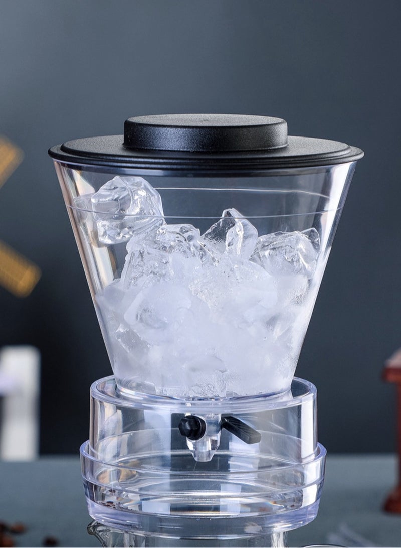 Smooth drip coffee and tea maker and iced coffee with adjustable water flow, stainless steel filter, borosilicate glass jug