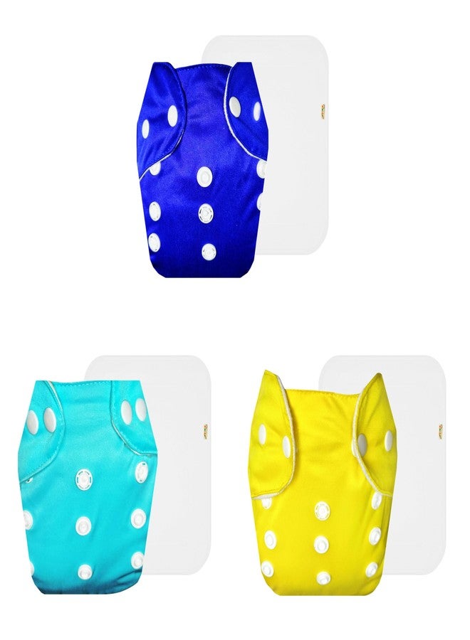 Dumbledo Lite Cloth Diaper with Cotton Insert (Pack of 3) | Dry Feel and Comfortable | 6-Layer Absorbent Pad | Travel Friendly | Worry-Free Diapering | 3 Months - 2 Years | Unisex Baby - Image 1