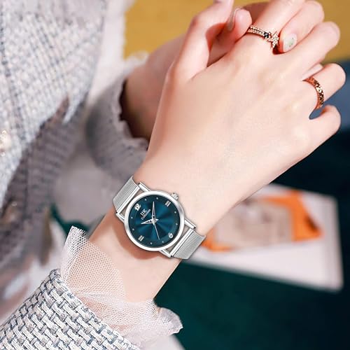IIK COLLECTION Watch for Woman Round Dial |Analogue Quartz Movemnet Ladies Watch|Long Battery Life|Stainless Steel Bracelet Chain Strap|Double Lock Clasp Safety Watches for Girls… - Image 3