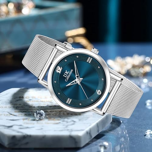 IIK COLLECTION Watch for Woman Round Dial |Analogue Quartz Movemnet Ladies Watch|Long Battery Life|Stainless Steel Bracelet Chain Strap|Double Lock Clasp Safety Watches for Girls… - Image 2