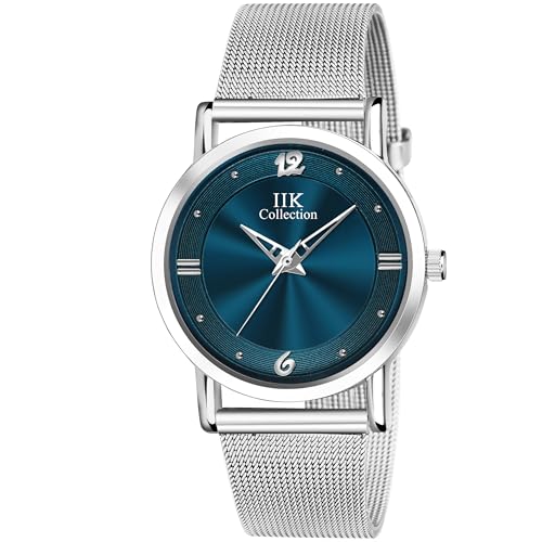 IIK COLLECTION Watch for Woman Round Dial |Analogue Quartz Movemnet Ladies Watch|Long Battery Life|Stainless Steel Bracelet Chain Strap|Double Lock Clasp Safety Watches for Girls… - Image 1