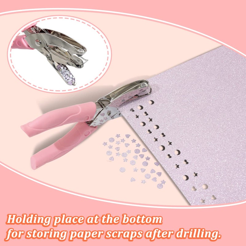 CheeMuii 3 Pieces Metal Handheld Paper Punch Single-Hole Tag Punch Set with Plastic Handle for Circle Holes for DIY Craft Tag - Image 4