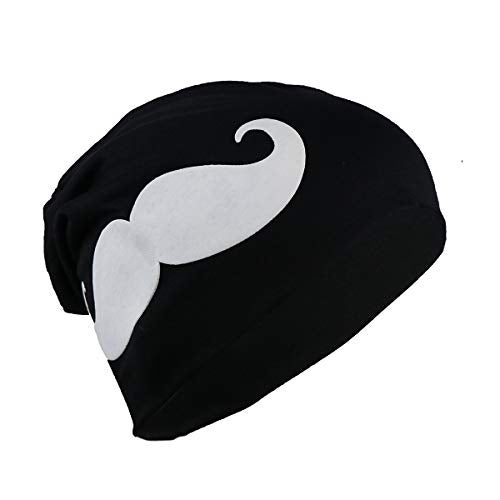 iSWEVEN Cotton Slouchy Beanie and Skull Cap for Summer, Winter, Autumn & Spring Season, Can be Used as a Helmet Cap Too - Free Size (7056A, Black) - Image 2