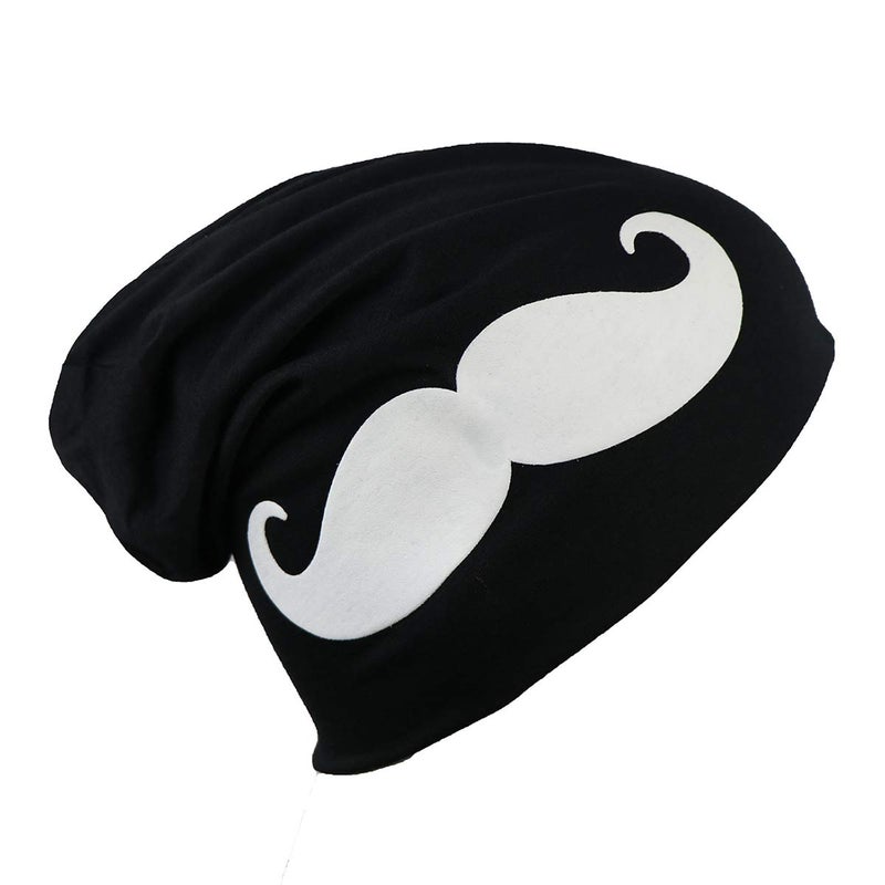 iSWEVEN Cotton Slouchy Beanie and Skull Cap for Summer, Winter, Autumn & Spring Season, Can be Used as a Helmet Cap Too - Free Size (7056A, Black) - Image 5