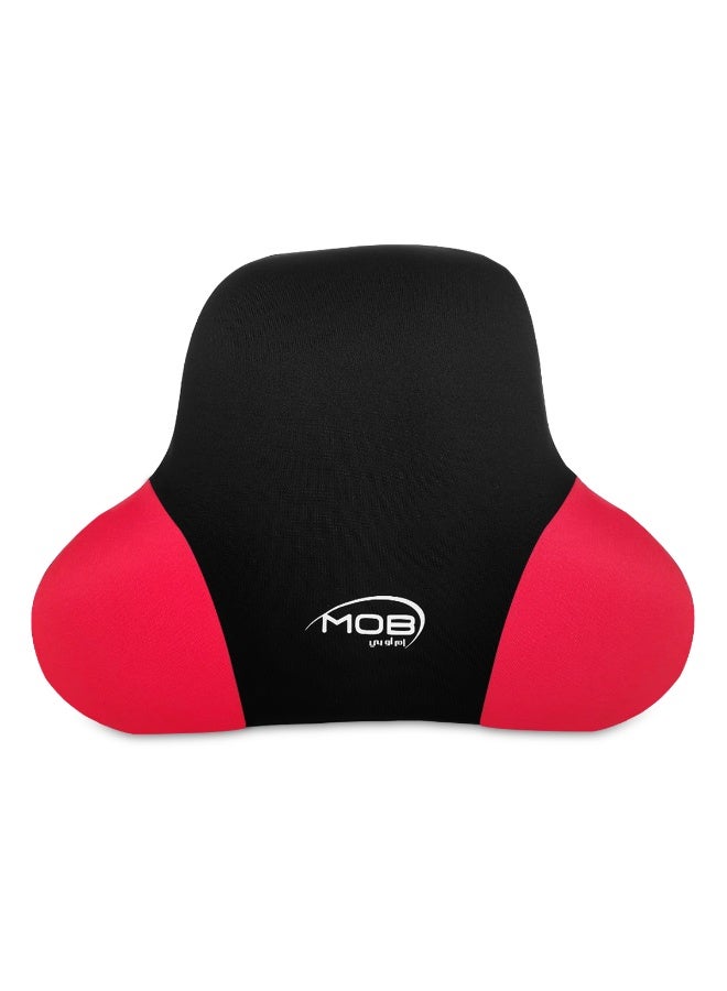 MOB Ergonomic Memory Foam Lumbar Support Cushion Black Red – Backrest Pillow for Office Chair, Car Seat, Wheelchair & Pregnancy – 44x33cm – Breathable Removable Washable Cover, Improves Posture, Relieves Back Pain, Lightweight & Portable Back Support - Image 3