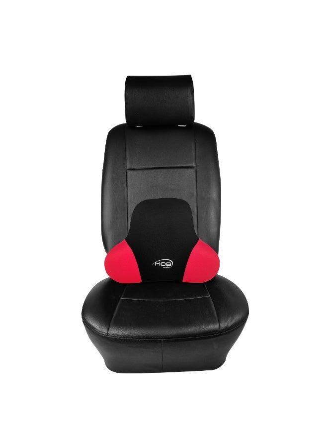 MOB Ergonomic Memory Foam Lumbar Support Cushion Black Red – Backrest Pillow for Office Chair, Car Seat, Wheelchair & Pregnancy – 44x33cm – Breathable Removable Washable Cover, Improves Posture, Relieves Back Pain, Lightweight & Portable Back Support - Image 4