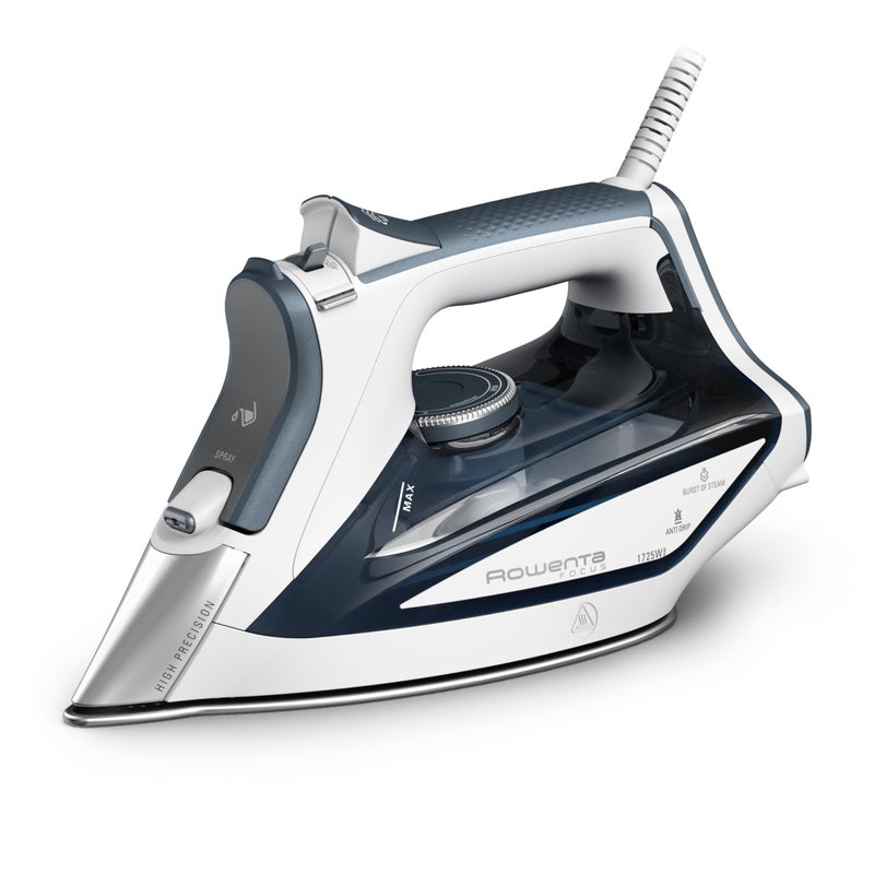 Rowenta Iron Steamer for Clothes, Focus Stainless Steel Soleplate, 400 Microsteam Holes, Powerful Steam Iron, Lightweight, Leakproof, 1725 Watts - Image 1