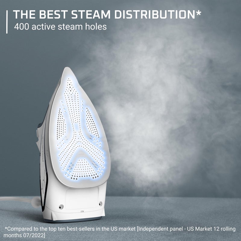Rowenta Iron Steamer for Clothes, Focus Stainless Steel Soleplate, 400 Microsteam Holes, Powerful Steam Iron, Lightweight, Leakproof, 1725 Watts - Image 4