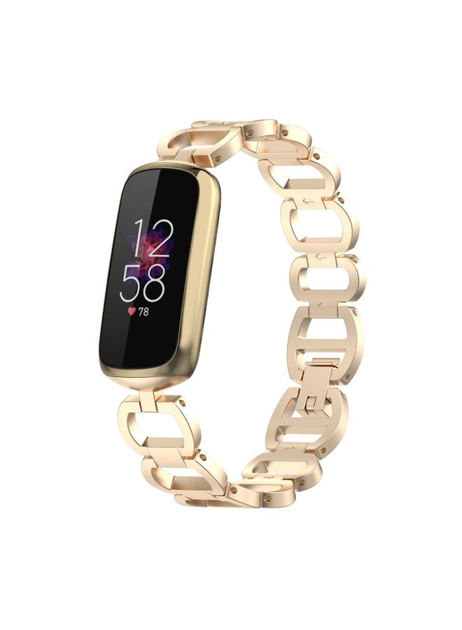 Replacement Strap For Fitbit Luxe Special Edition Metal Bracelet Watch Band Champagne Gold
