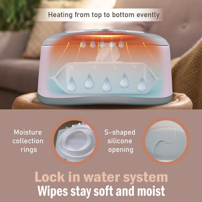 GO GO PURE GOGO pure Baby Wet Wipes Warmer & Dispenser, Holder and Case - Purple, Playful/Cute, with Easy Press On/Off Switch, Holds 100 Wipes, Worldwide Use - Image 2