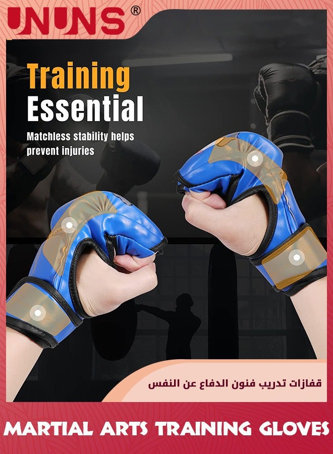 UNUNS MMA Gloves,Half-Finger Boxing Fight Gloves,Adjustable Wrist Band UFC Gloves,Grappling Sanda Sparring Maga Kickboxing Punching Gloves,Punching Bag Muay Thai Hitting Training Gloves,One Size Fits Most - Image 5