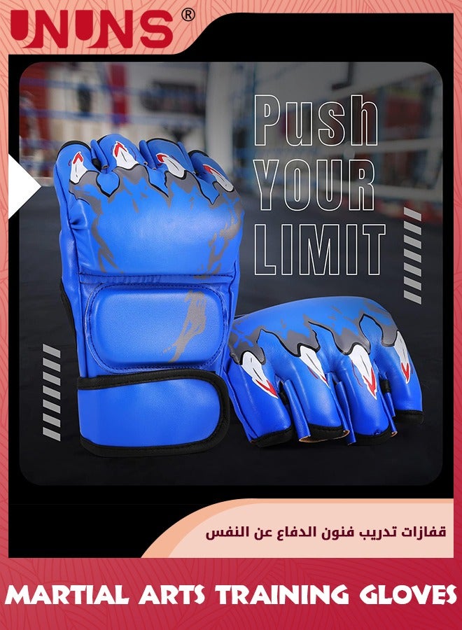 UNUNS MMA Gloves,Half-Finger Boxing Fight Gloves,Adjustable Wrist Band UFC Gloves,Grappling Sanda Sparring Maga Kickboxing Punching Gloves,Punching Bag Muay Thai Hitting Training Gloves,One Size Fits Most - Image 4