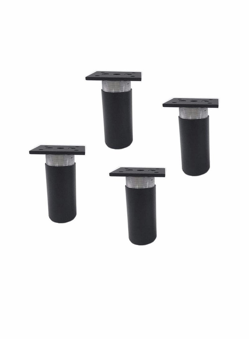 SYOSI 4-Pack Aluminum Alloy Furniture Cabinet Adjustable Feet Metal Round Sofa Bed Foot Legs Support with Screws, 3-Inch Height 1.5-Inch Diameter, Black  - Image 3