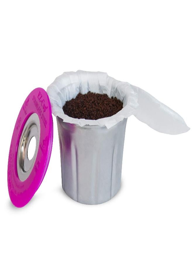Perfect Pod EZ-Cup Stainless Steel Reusable K Cup Coffee Pod + 25 Disposable Paper Filters - Refillable Capsule Compatible with Keurig 1.0 2.0 K-Slim K-Mini Plus K-Duo K-Series & Other Select Models - Image 3