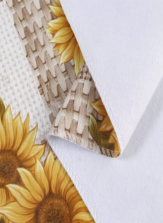 Pioggia مفرش طاولة من الفينيل من بيوجيا مع ظهر من الفلانيل، مقاوم للماء والزيوت، مصنوع من مادة PVC، قابل للمسح، مقاوم للانسكاب، غطاء طاولة بلاستيكي للاستخدام الداخلي والخارجي (عباد الشمس، مستطيل 60 × 102 بوصة) - Image 4