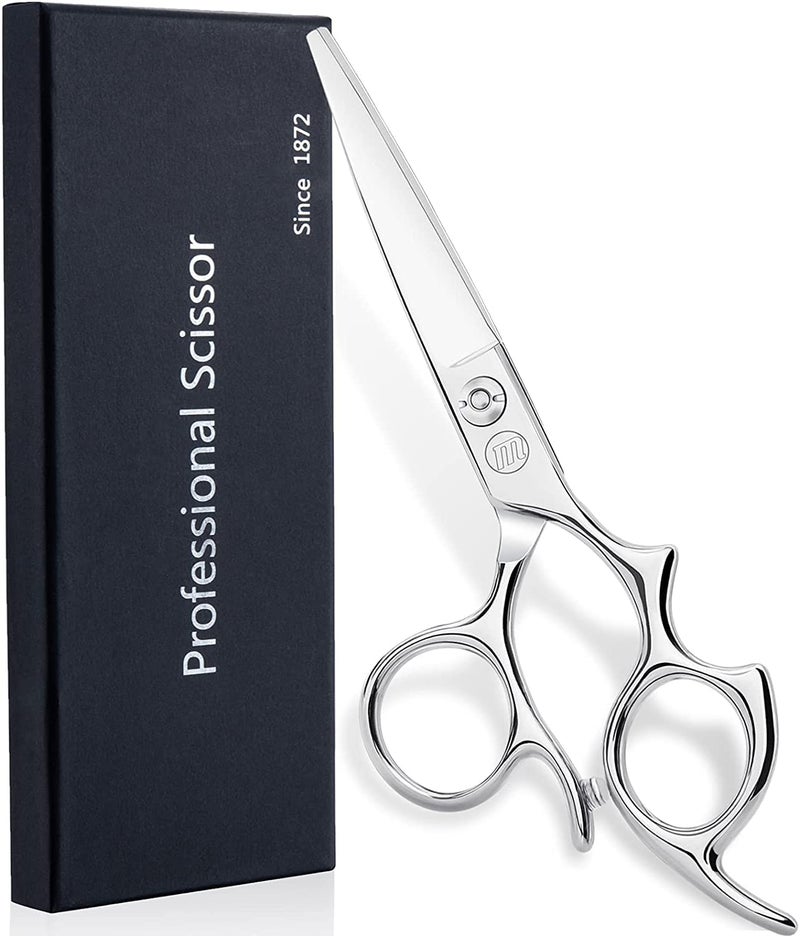 Moontay 5.5" Hair Cutting Shears with Large Finger Holes, Professional Barber Stylist Scissors, Salon Hair Cutting Scissors, 440C Japanese Stainless Steel, Silver - Image 1