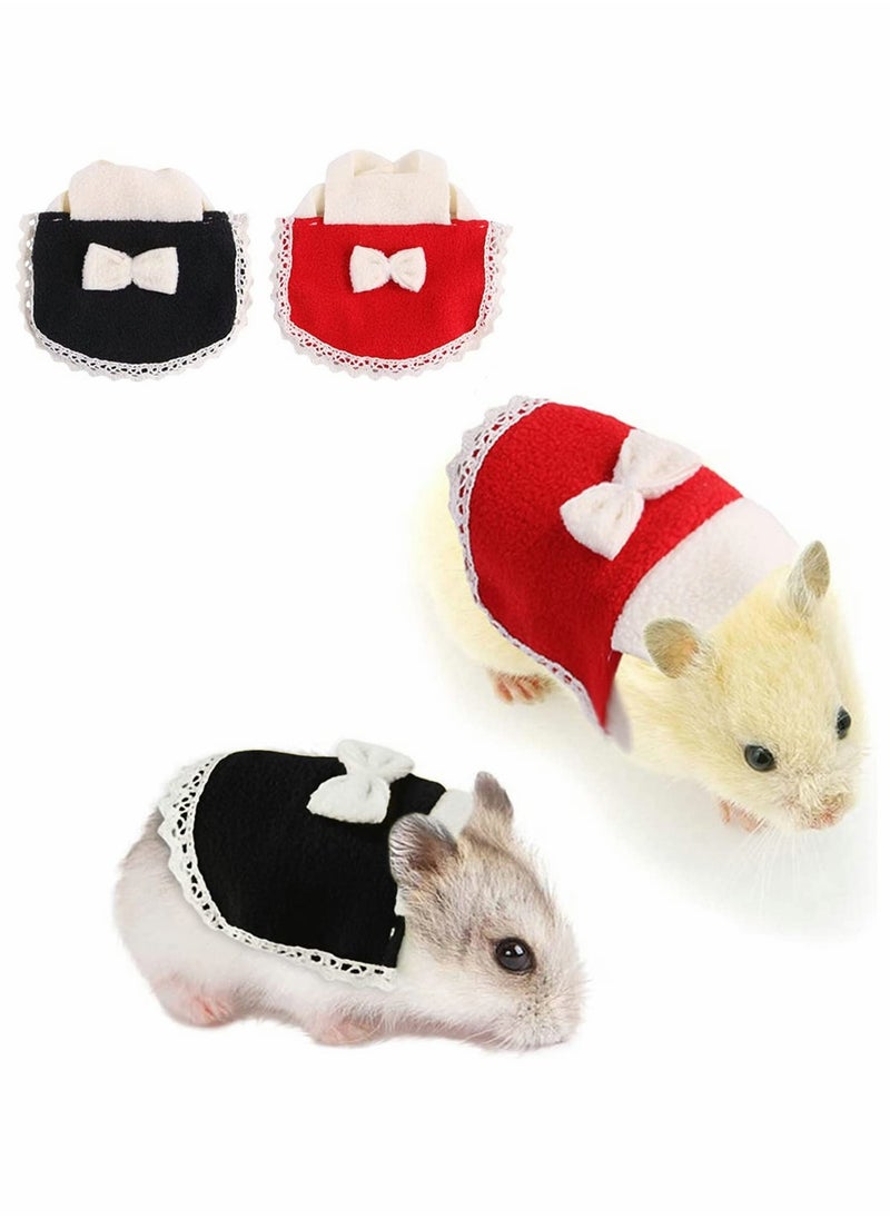 SYOSI - Hamster Clothes, Mini Animal Skirts with Bow Lace, Adjustable Cotton Universal Pet Fashion Clothes for Birthday Festive Dressing (2 Pcs) - Image 1