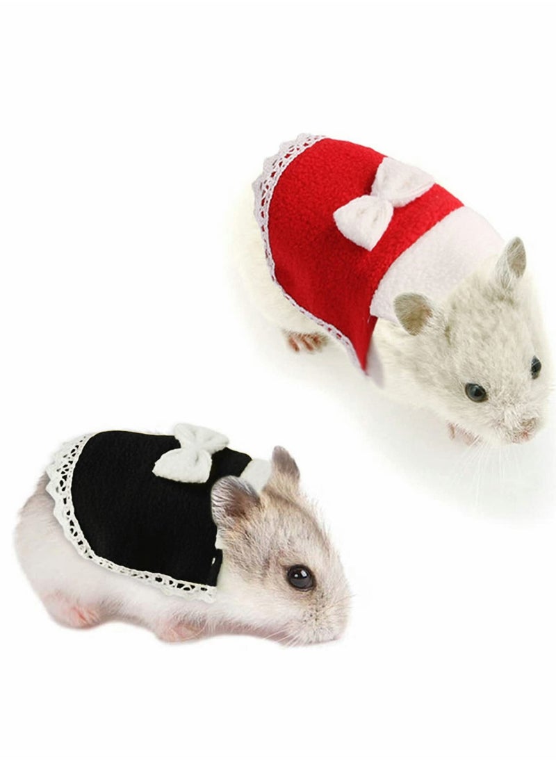 SYOSI - Hamster Clothes, Mini Animal Skirts with Bow Lace, Adjustable Cotton Universal Pet Fashion Clothes for Birthday Festive Dressing (2 Pcs) - Image 1