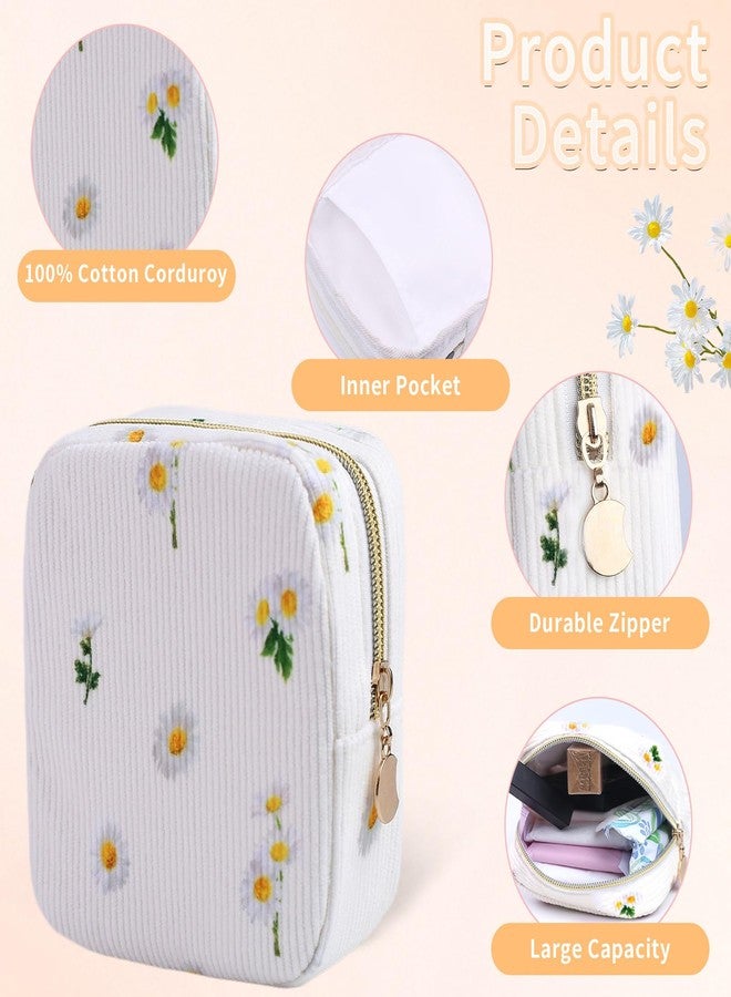 Teircno 2-Pack Period Bag for Women Girls, Portable Corduroy Sanitary Napkin Storage Bag Period Pouch Small Discreet Menstrual Pouch, Sanitary Pads Period Kits Tampons Holder for First Period - Image 3