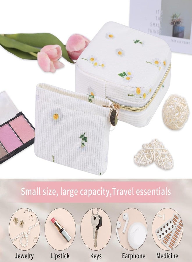 Teircno 2-Pack Period Bag for Women Girls, Portable Corduroy Sanitary Napkin Storage Bag Period Pouch Small Discreet Menstrual Pouch, Sanitary Pads Period Kits Tampons Holder for First Period - Image 4