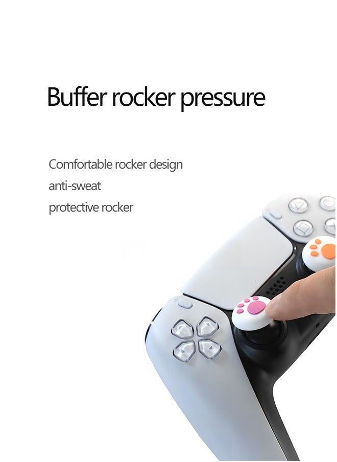 Gasin 4-Piece Thumb Stick,  Silicone grip caps for PS4/PS5 Controller, black paw pattern  - Image 3