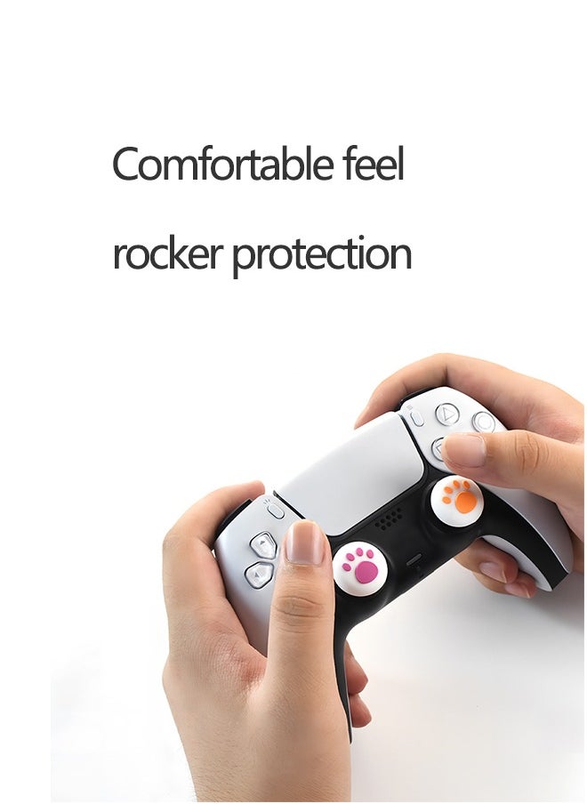 Gasin 4-Piece Thumb Stick,  Silicone grip caps for PS4/PS5 Controller, black paw pattern  - Image 5