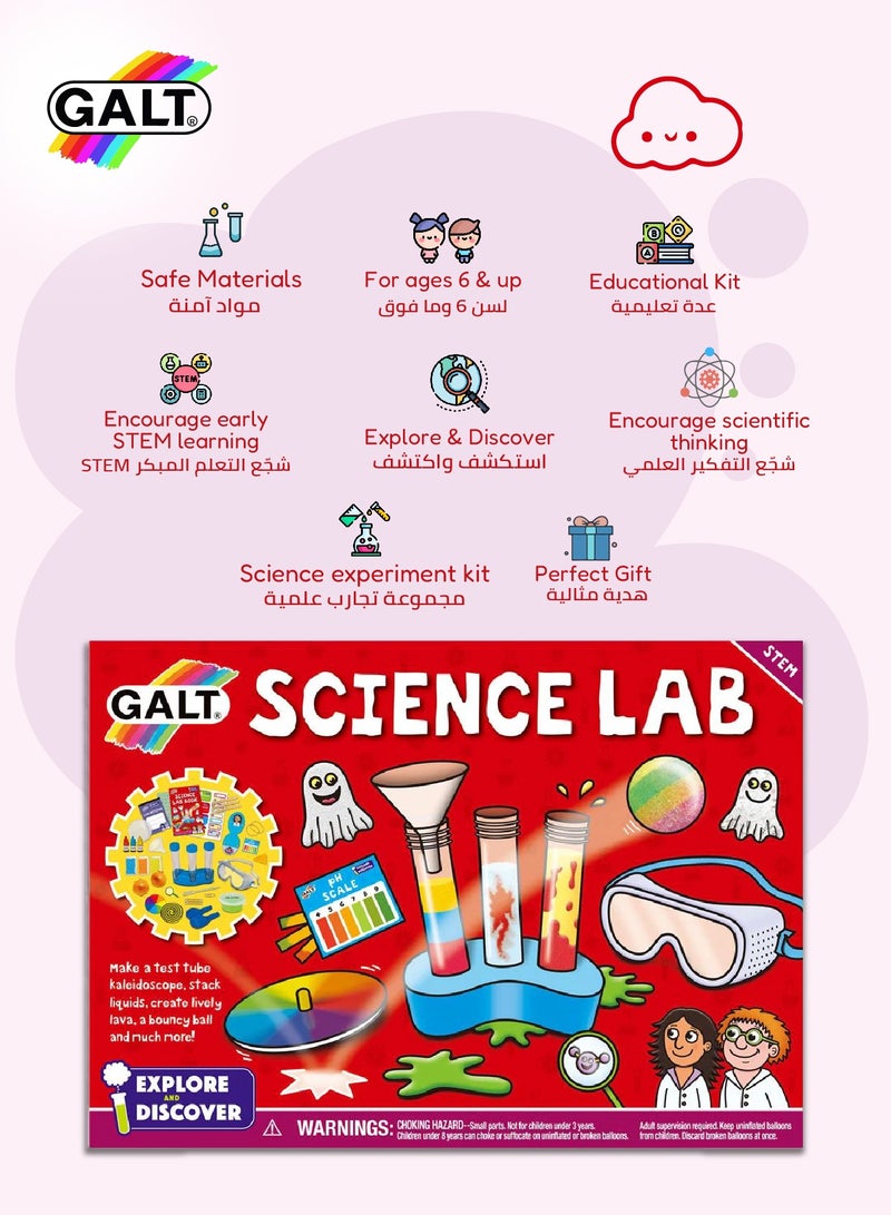 Galt Toys STEM Science Lab Kit | 20 Fun Experiments | Create Lava, Bouncy Balls, Ghosts | Explore, Discover & Learn | Includes Test Tubes, Goggles, pH Scale, Crystals, and More | 7x30.8x22 cm - Image 3
