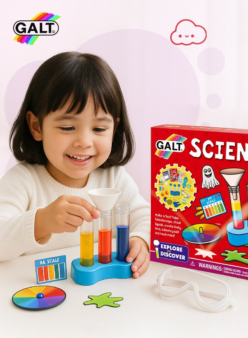 Galt Toys STEM Science Lab Kit | 20 Fun Experiments | Create Lava, Bouncy Balls, Ghosts | Explore, Discover & Learn | Includes Test Tubes, Goggles, pH Scale, Crystals, and More | 7x30.8x22 cm - Image 2
