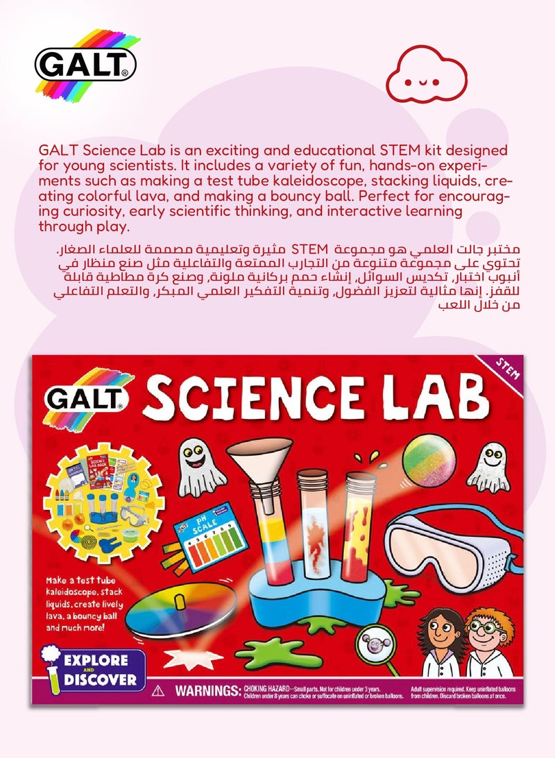 Galt Toys STEM Science Lab Kit | 20 Fun Experiments | Create Lava, Bouncy Balls, Ghosts | Explore, Discover & Learn | Includes Test Tubes, Goggles, pH Scale, Crystals, and More | 7x30.8x22 cm - Image 5