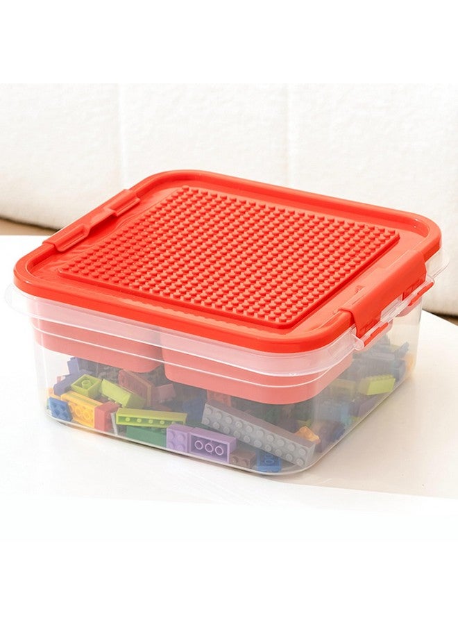 WMM صناديق تنظيم تخزين الألعاب لليغو، تخزين كتل البناء مع غطاء قاعدة البناء، حاويات تخزين لتخزين الطوب البلاستيكي، صندوق ألعاب قابل للتكديس - Image 1