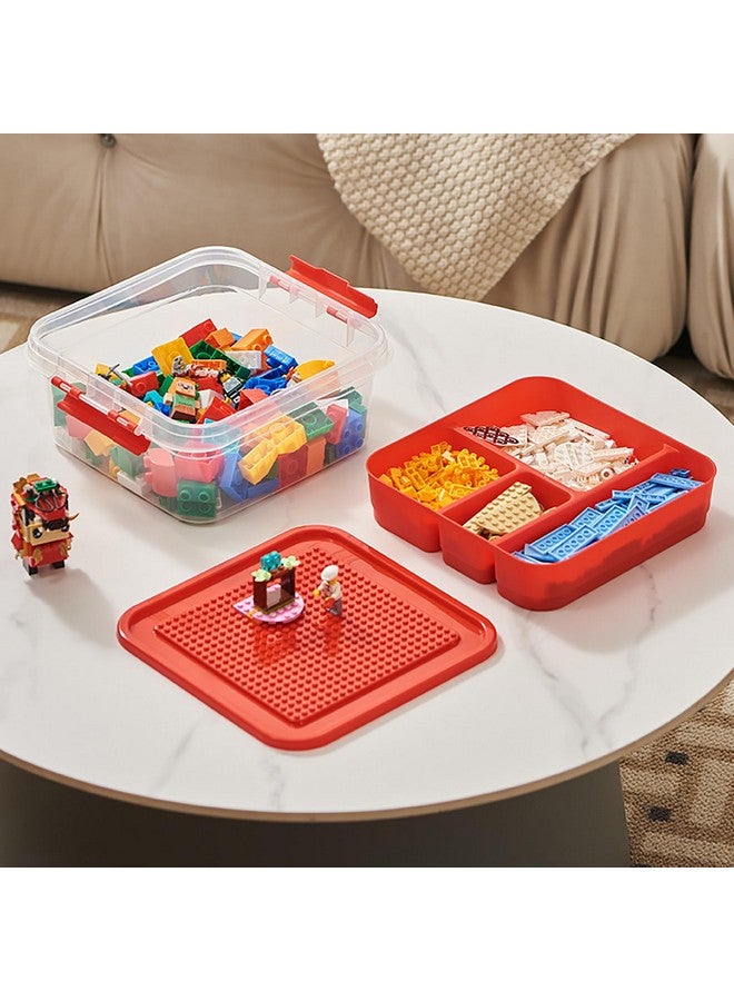 WMM صناديق تنظيم تخزين الألعاب لليغو، تخزين كتل البناء مع غطاء قاعدة البناء، حاويات تخزين لتخزين الطوب البلاستيكي، صندوق ألعاب قابل للتكديس - Image 2