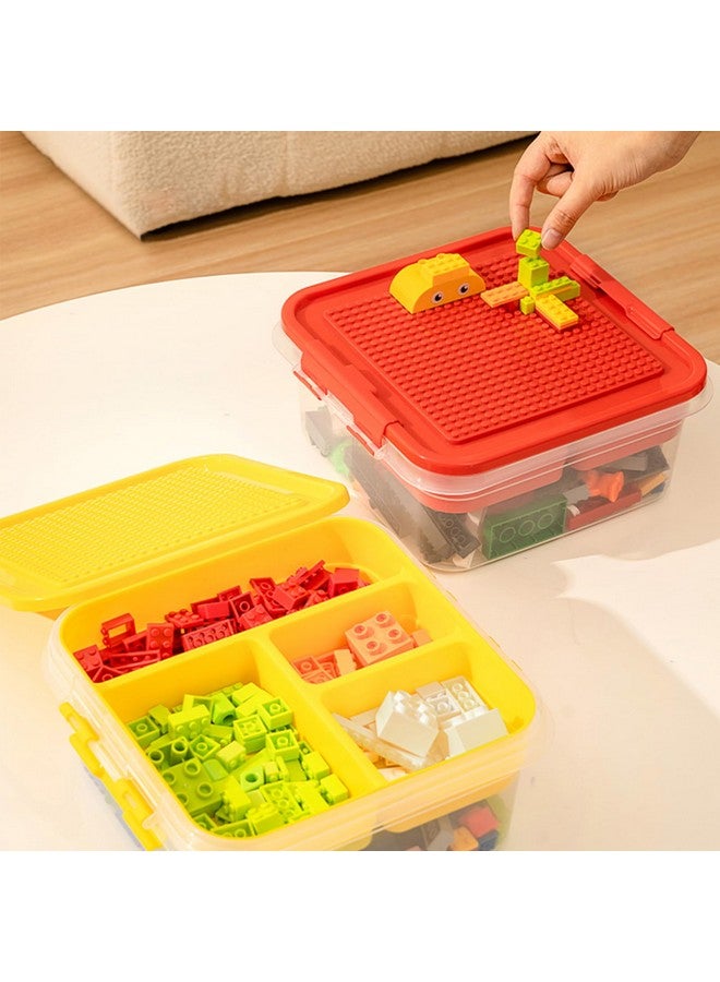 WMM صناديق تنظيم تخزين الألعاب لليغو، تخزين كتل البناء مع غطاء قاعدة البناء، حاويات تخزين لتخزين الطوب البلاستيكي، صندوق ألعاب قابل للتكديس - Image 4