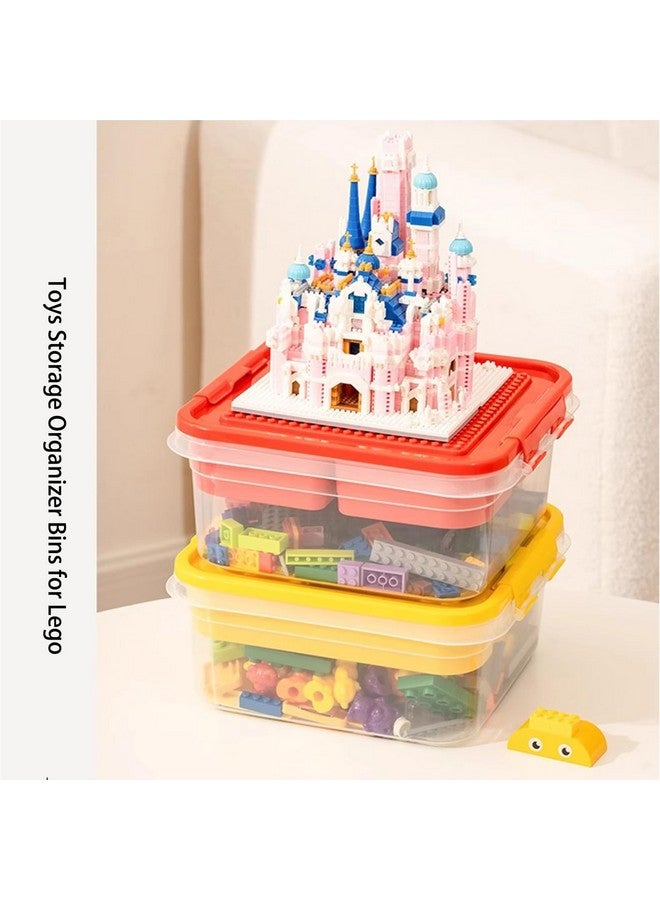 WMM صناديق تنظيم تخزين الألعاب لليغو، تخزين كتل البناء مع غطاء قاعدة البناء، حاويات تخزين لتخزين الطوب البلاستيكي، صندوق ألعاب قابل للتكديس - Image 5